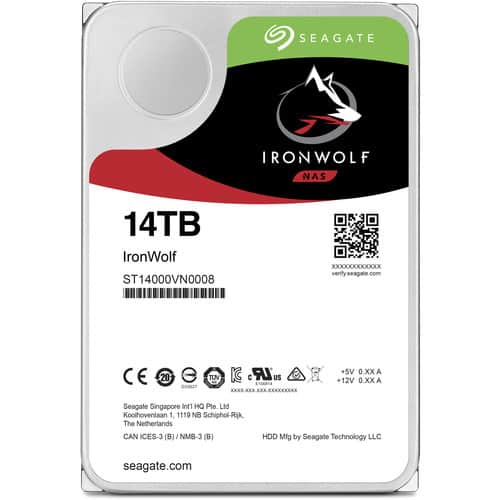 Seagate 14 To IronWolf 7200 rpm SATA III 3.5 "Internal NAS HDD (Retail)
