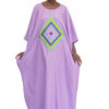 Djalaika Boubou coupe classique en lin avec manches ouvertes et broderie