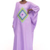 Djalaika Boubou coupe classique en lin avec manches ouvertes et broderie