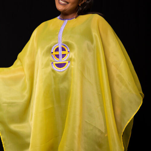 Cape organza jaune BAOWAN