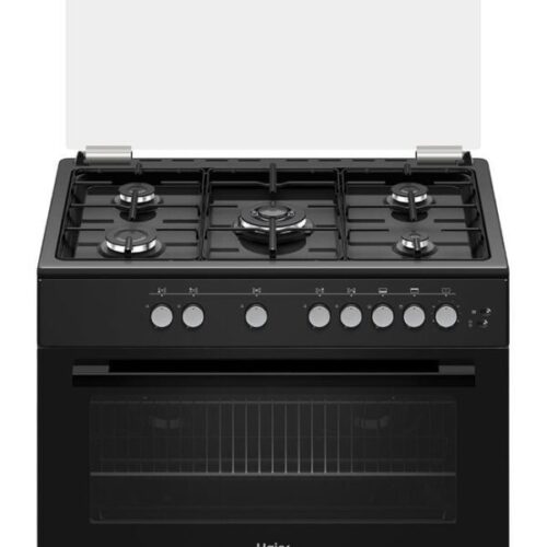 Cuisinière à gaz HAIER 5 Feux 90x60 Noir HCR6050 EGB